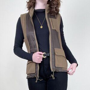 Eddie Bauer Quilted Knit Utility Vest Outdoorsy Camping Sleeveless Coat Jacket